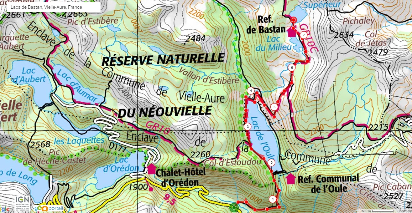 carte des lacs hautes pyrénées