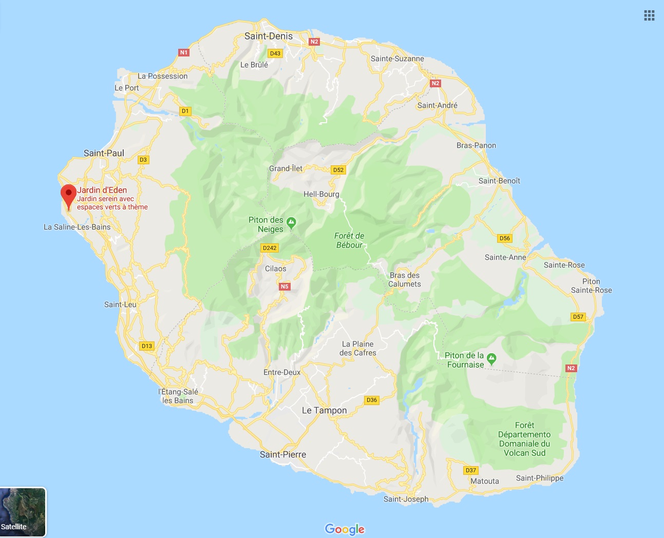 localisation jardin eden la reunion