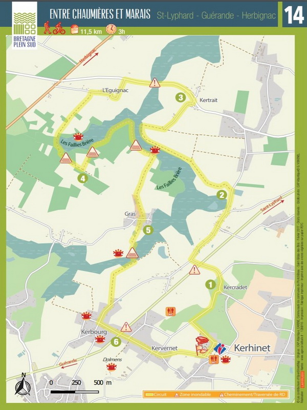 parcours entre chaumieres et marais