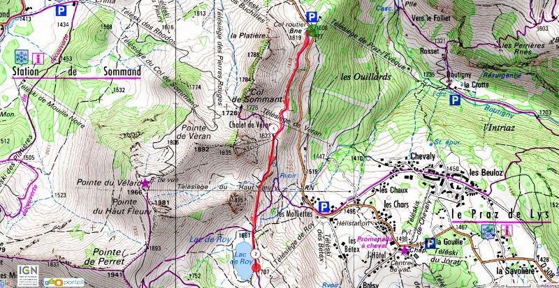 parcours lac du roy alpes