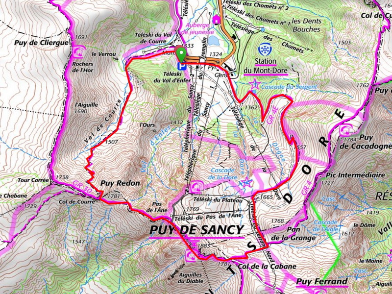 parcours puy de sancy val de courre